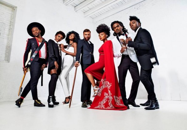 Roman GianArthur, Alex Belle and Isis Valentino of St. Beauty, Jidenna, Janelle Monae, Nate Wonder and Chuck Lightning of Deep Cotton