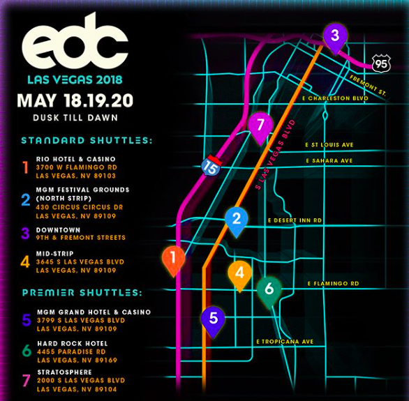 EDC Las Vegas Shuttle 2018