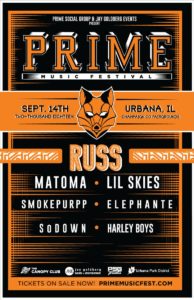 Prime Music Festival 2018 Lineup Announcement for Urbana Illinios